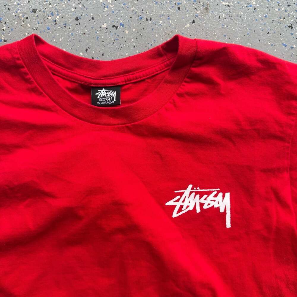 Stussy Fuzzy Dice Tee Red Size XL - Picture 4 of 7